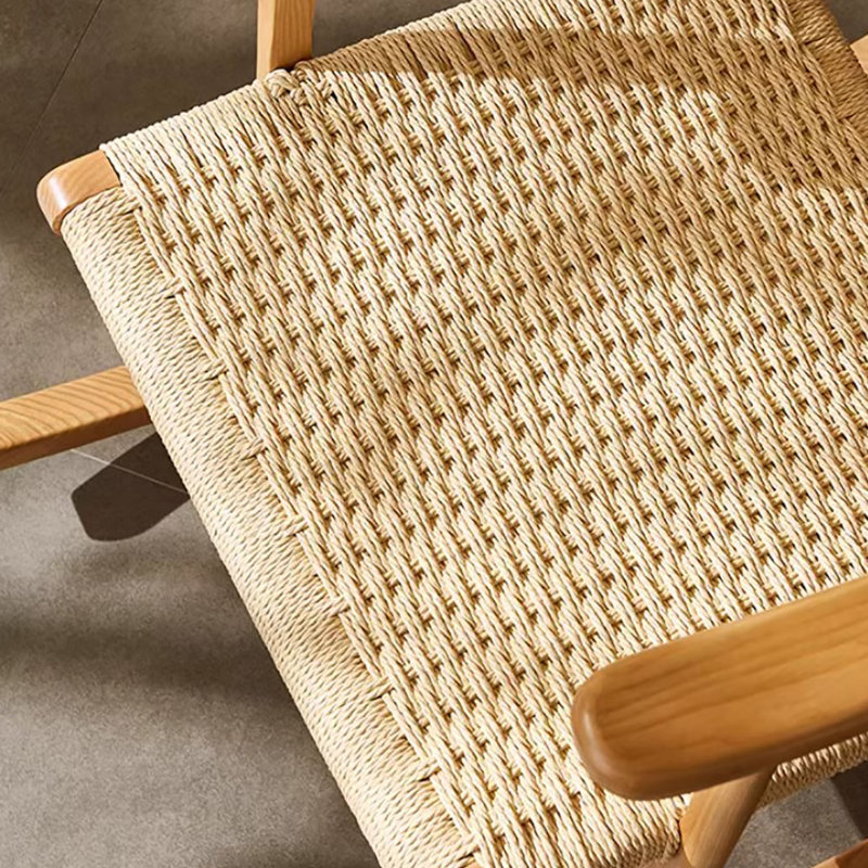 Chaise berçante simple en bois massif, Brun