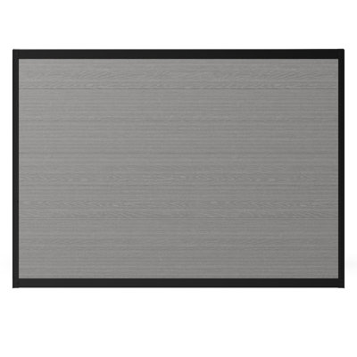 4ft H X 6ft W Edgewood Privacy Fence Panel, Composite Fence Kit With Aluminum Frame, Woodgrain Boards, No-Dig Install, UV Resistant Outdoor Fence For Backyard Patio Or Pool