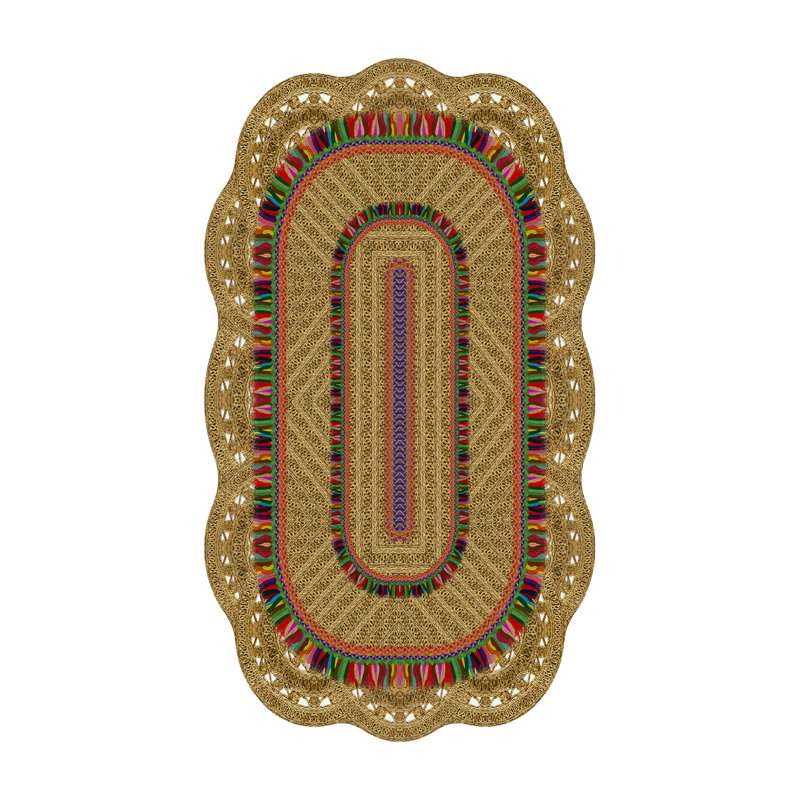 Washable Oriental Indoor Rug, Novelty 2'7" x 6'7"