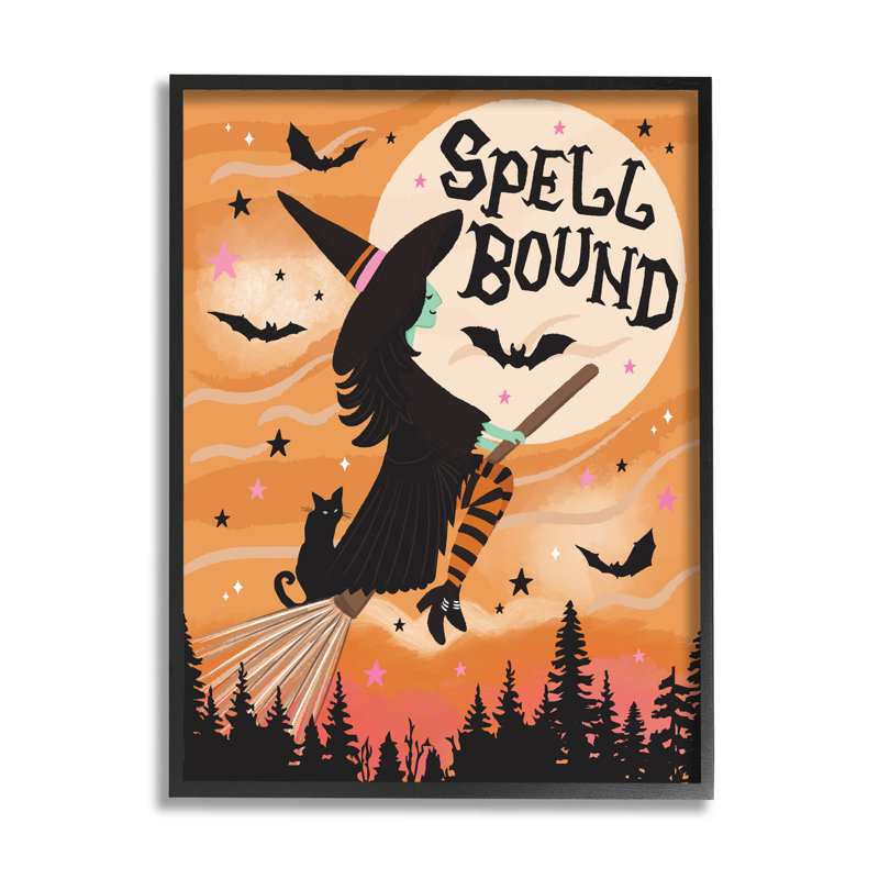 Sorcier lié au sort en vol à -355, Giclée encadrée noir minuit, H 14 po x l 11 po x P 1,5 po