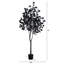 Arbre d'eucalyptus artificiel pré-éclairé noir d'Halloween avec 300 lumières DEL orange et mauves-1342013941