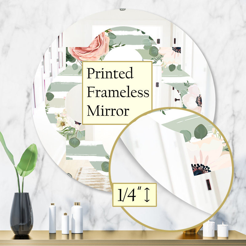 Miroir mural Floral V, H 31,5 po x l po