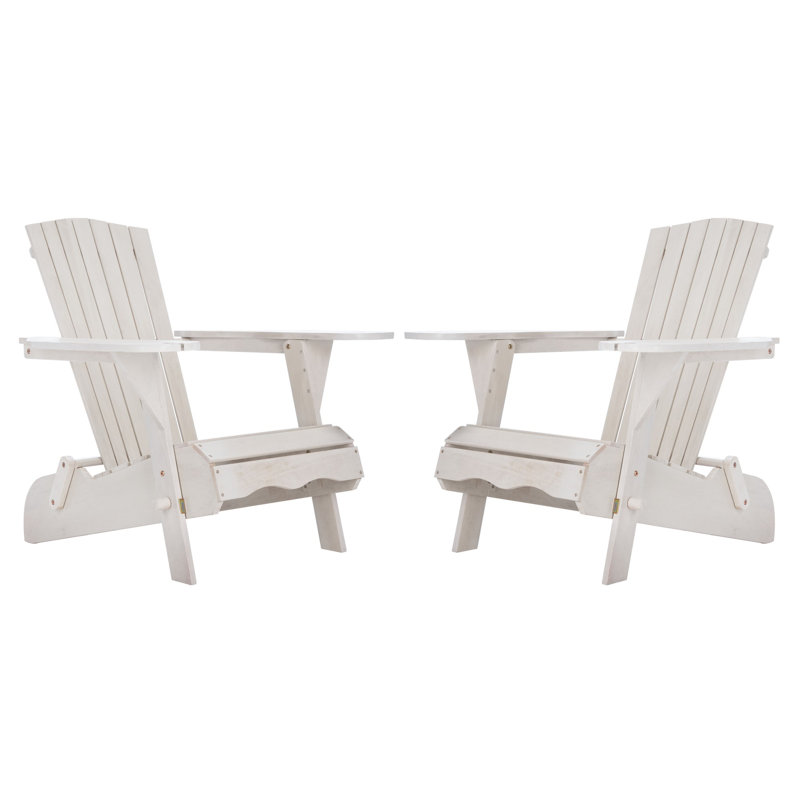 Chaise Adirondack en bois massif Boonville, Blanc