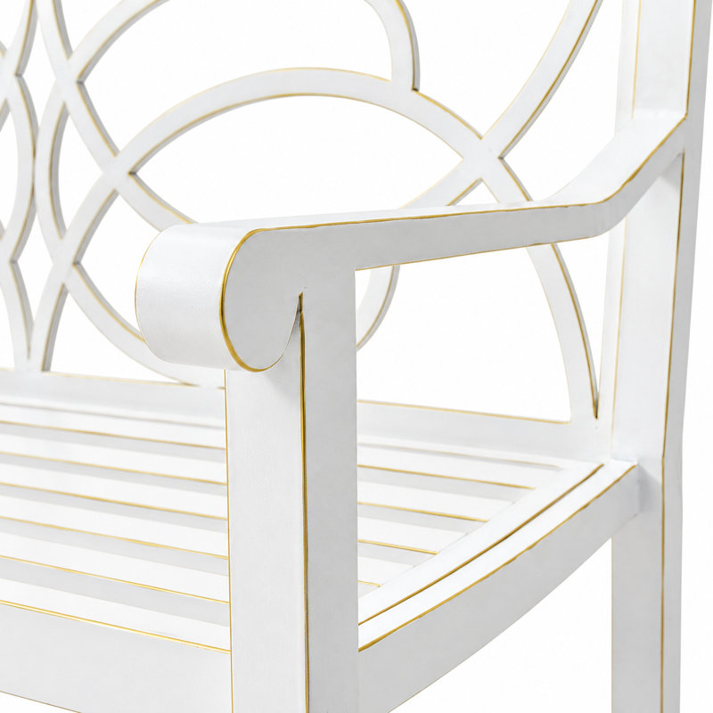 Banc de jardin en fonte à motif floral pour 2 ou 3 personnes