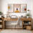 Mid Century Modern Boho "Retro Vibrant Yellow & Red Nordic Artwork, Abstract Sun Light Living Room Pictures, Framed Canvas 3 Pieces Print Wall Art"-70252466-70252470