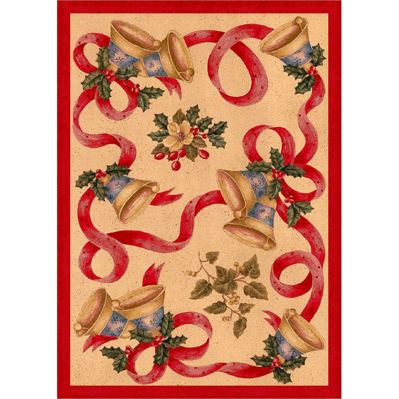 Norsworthy Tufted Bells and Bows Area Rug, Rectangle 5'4" x 7'8"