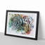 Portrait of a Zebra in Abstract - Picture Frame Painting Print on MDF-55768186-55768184
