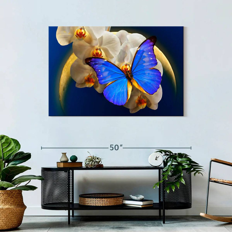 Moonlit Morpho Butterfly, 30" H x 45" W