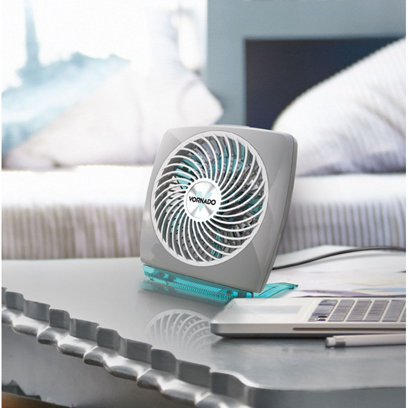 Aqua Compact Fold-Up Personal Desk Fan with Two Speed Settings