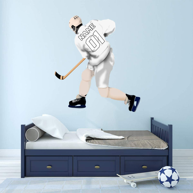 Adhésif décoratif hockey, H 41 po x l 36 po, Blanc
