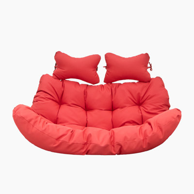 Modern Upholstered 2 Person Hanging Egg Swing Chair Cushion With Headrest