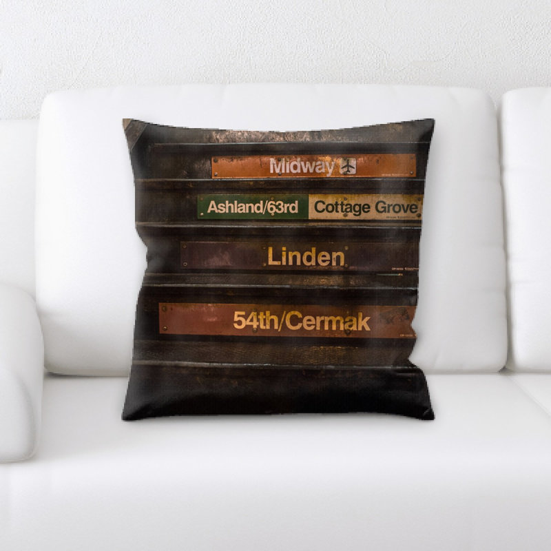 Train Microsuede Reversible Throw Pillow