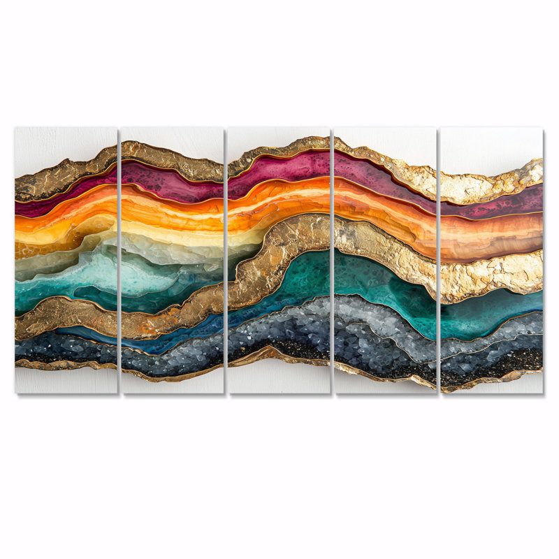 Nyaylah - Art mural - Ensemble de décoration artistique, H 32 po x l 80 po, 5