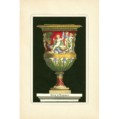 Vase With Cherubs 1 Piece Wrapped Canvas Wall Art
