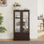 Vitrine lumineuse en verre avec tablettes réglables-122642800