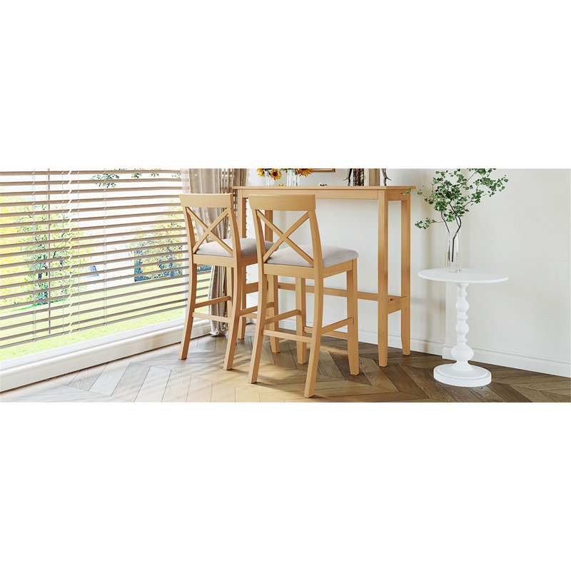 Ensemble de coin-repas 48 po avec 2 chaises pour petits espaces 48 po, Naturel