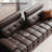 102.4" Mid-Century Lawrence Sofa Faux Leather Oversize Couch with Adjustable Headrest and Seat Depth for Living Room-1161591428