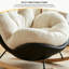 Chaise berçante en suède blanc moderne-609944296