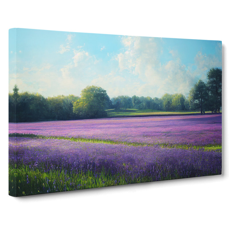 Head Turning Bluebell Field - Wrapped Canvas Painting, 35cm H x 50cm W x 3cm D