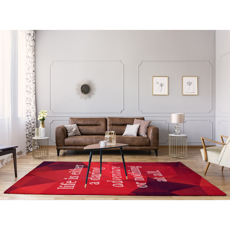 Tapis en poly-chenille life quote, Rectangle 8 pi x 10 pi