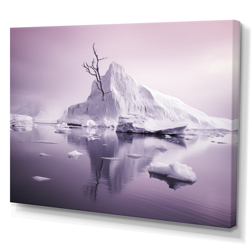 " Pink Purple Iceberg Arctic Elegance ", H 30 po x l 40 po x P 1,5 po, Toile tendue