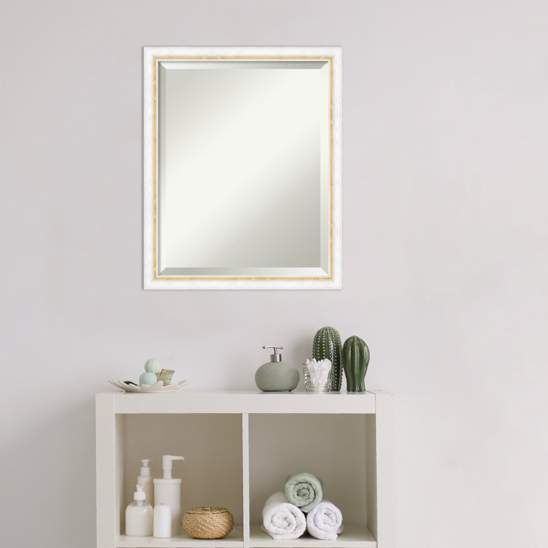 Miroir mural Jeritah, Blanc / doré, 22 po x 18 po