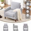 Élégante chaise d'appoint rembourrée en tissu avec pieds robustes en bois massif-1344559604