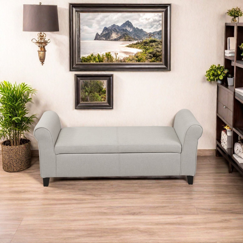 BANC DE RANGEMENT HAYES ARMED, Gris clair