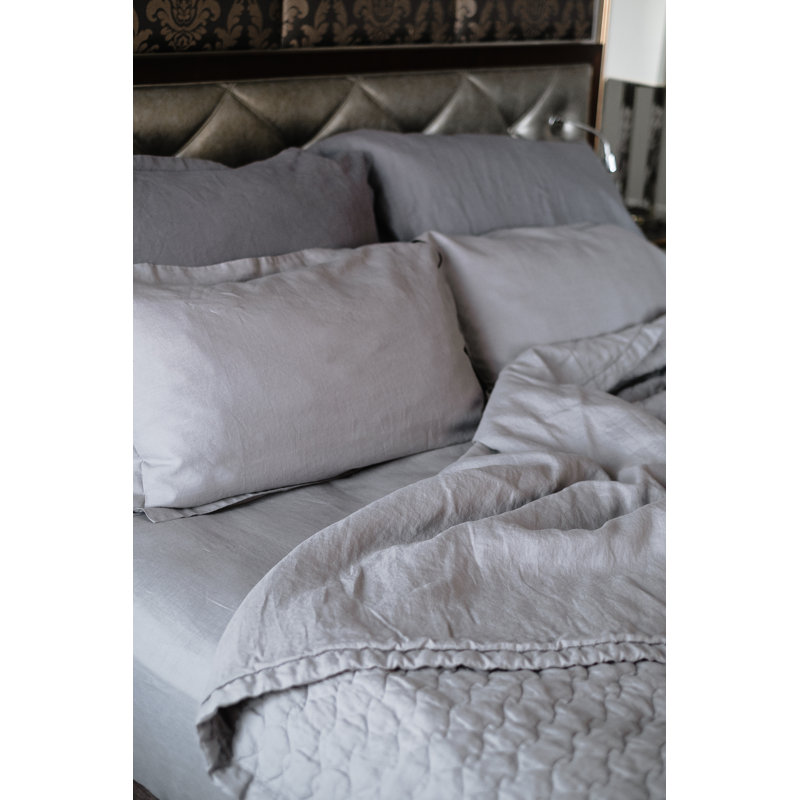 Ensemble de draps en lin, Gris granite, Très grand