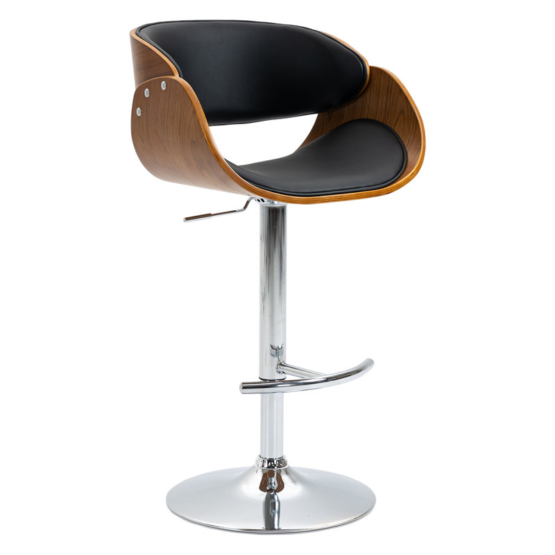 Swivel Upholstered Adjustable Height Counter Stool with Metal Frame