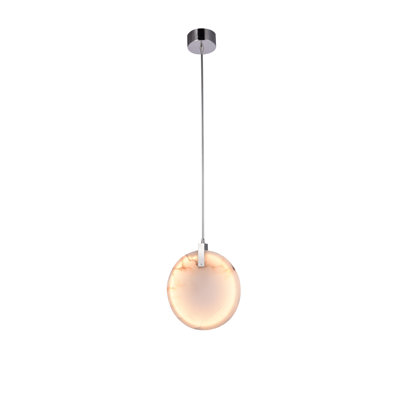 Durflinger Stainless Steel Dimmable LED Pendant With A Round Spanish Marble Plaque