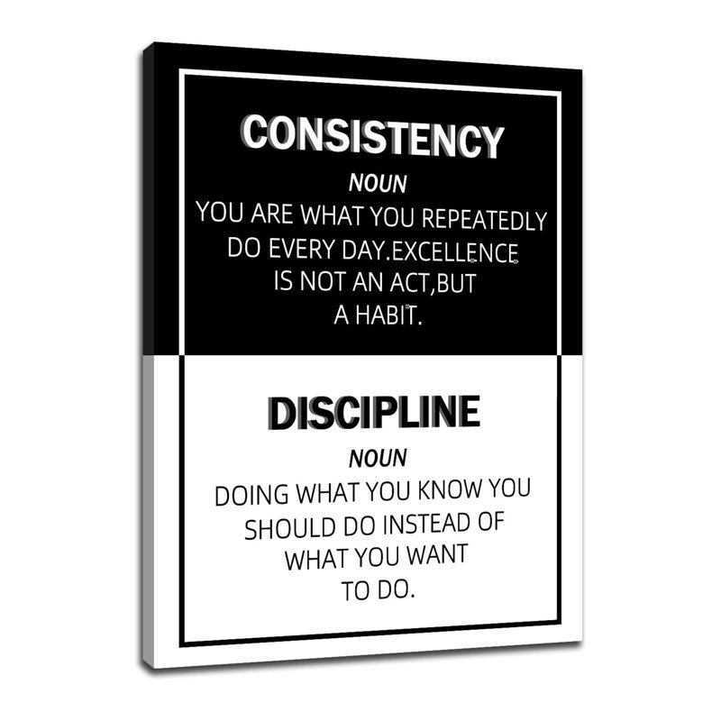 Motivational Canvas Wall Art Inspirational Office Wall Decor Painting Poster Modern Inspiring Picture Print Artwork for Modern Home Bedroom Office Workplace Gym Ready to Hang [18''Hx24''W]