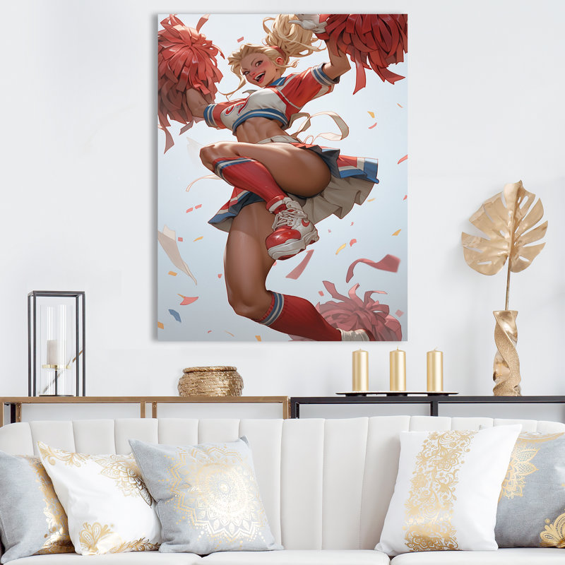 Pom-pom Girl Playful Dancing I - impression, H 44 po x l 34 po x P 1,5 po, Toile tendue