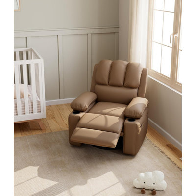 Fauteuil inclinable manuel surdimensionné avec 2 porte-gobelets et une poche latérale