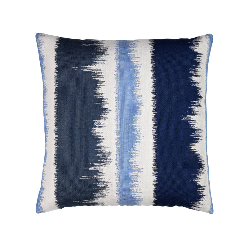 Murmur Throw Square Outdoor Pillow Cover & Insert by Elaine Smith, Blue/Beige Striped, 20"H x 20"W