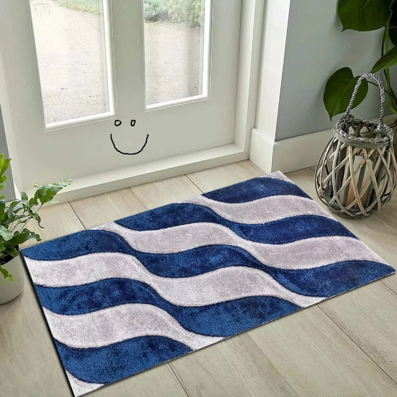 Geometric Shag Area Rug, Rectangle 60 x 110 cm