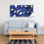 Feuilles bleues abstraites et modernes - Toile classique
