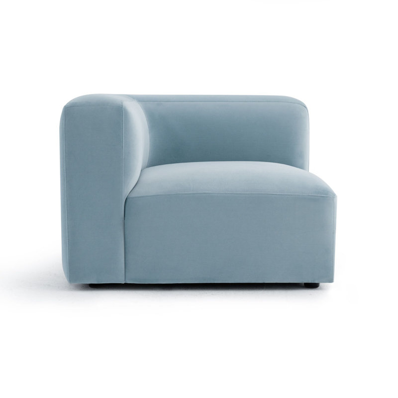 Fauteuil d'angle simple pour canapé modulaire convertible, Bleu