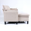 Canapé d'angle réversible en forme de L avec méridienne et rangement - Coton-Lin-738486245