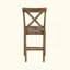 Ensemble de 2 chaises à hauteur de comptoir revêtues de lin, brun clair et chêne vieilli