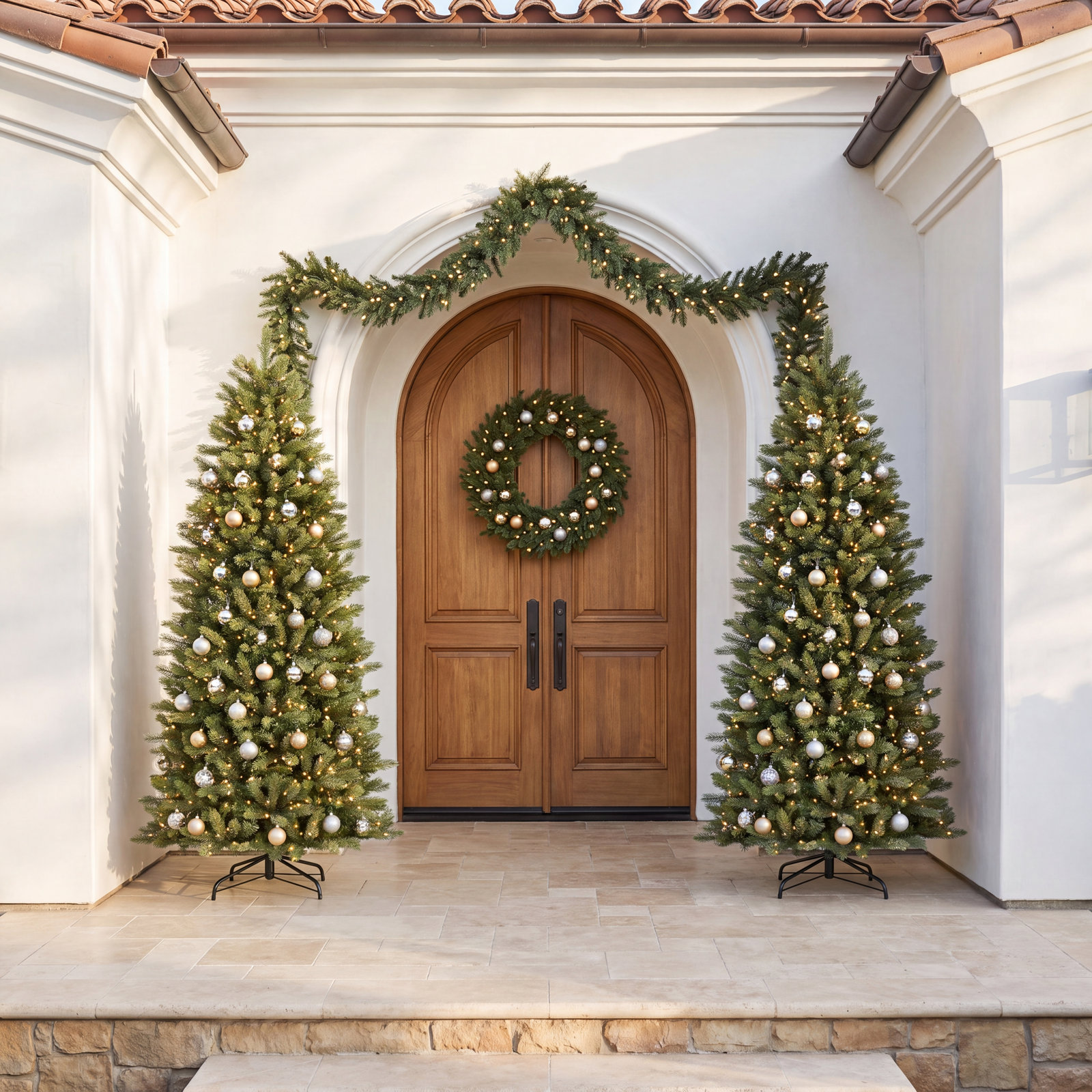 Slim 9' Pre-Lit Fir Christmas Tree, 7.5' H