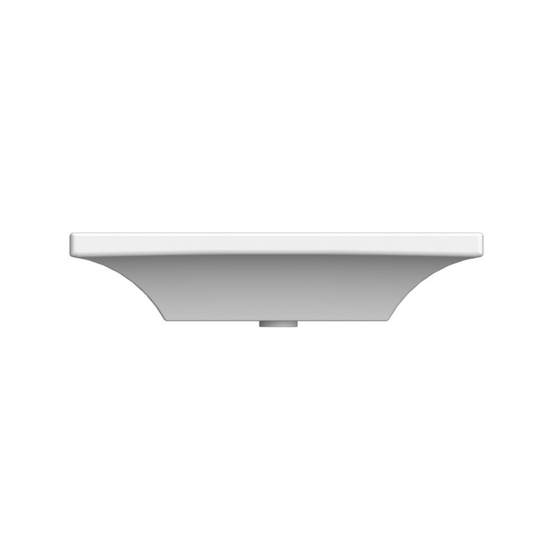 Lavabo de salle de bain vasque rectangulaire en céramique avec trop-plein Butterfly, Trois trous