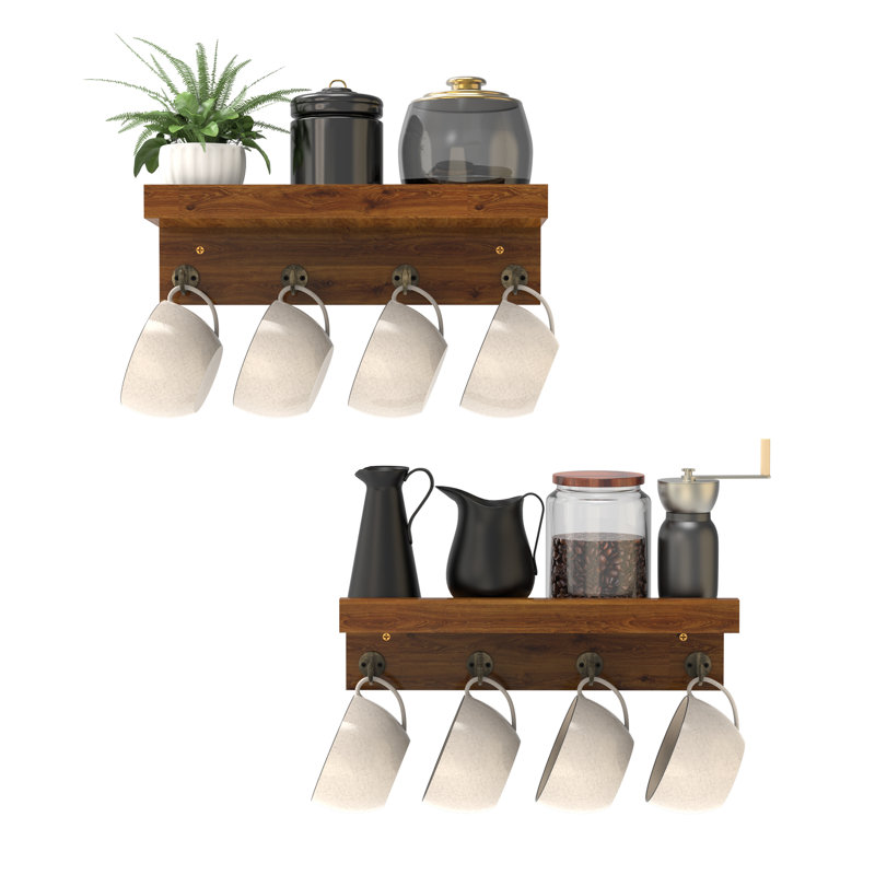 Asavira Solid Wood Wall Organizer with Key Hooks