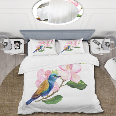 Pink/White Microfiber Duvet Cover Set