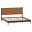 Base de lit plateforme Mid-Century moderne avec tête de lit tissée à la main-133439409