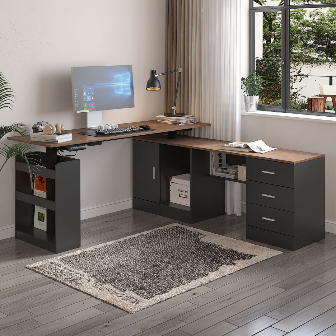 Churubusco Ergonomic Home Office Sit Stand Up Desk With Memory Preset Controller Latitude Run®