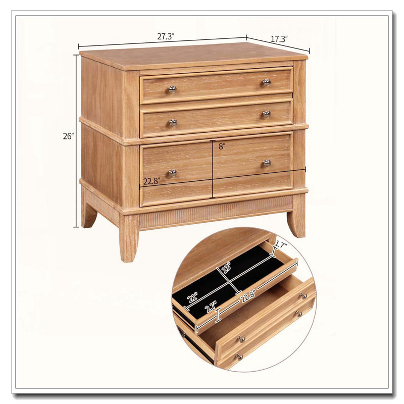 Hazel 3-Drawer Side Table