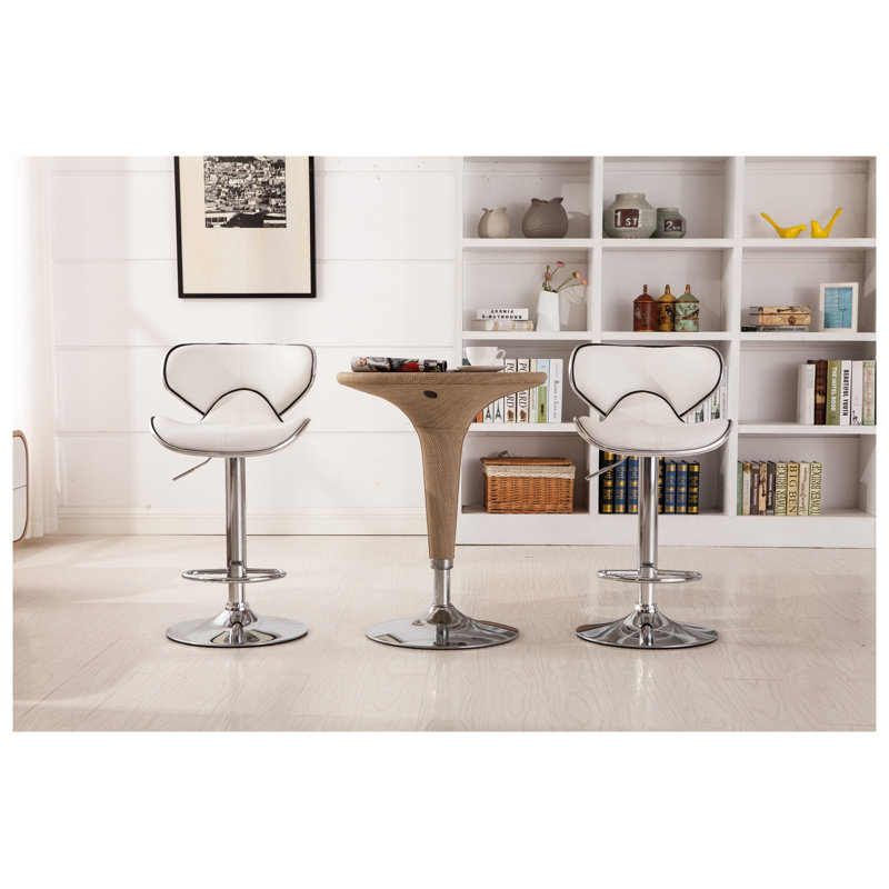 Tabouret de bar pivotant en similicuir Masaccio, White