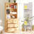 71" H X 47.3" W Bookcase Cabinet With Tempered Glass Doors & 3 Large Drawers (B+D)