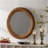 31.3 Inch Hammered Gold Round Wall Mirror With Iron Frame And MDF Back, Rustic Accent For Living Room Or Bedroom